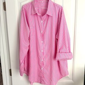 Classic Pink and White Striped Top